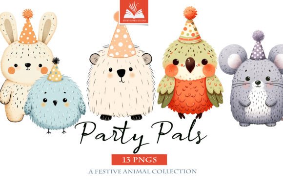 Animal Birthday Party Clipart Graphic Illustrations By maebywild