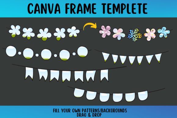 Bunting Canva Frame Template Gráfico Mockups de Productos Por VividDoodle