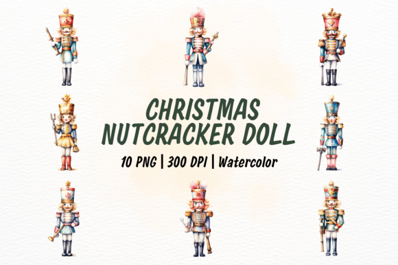 Christmas Nutcracker Watercolor Clipart Grafica Illustrazioni Stampabili Di New School Wave