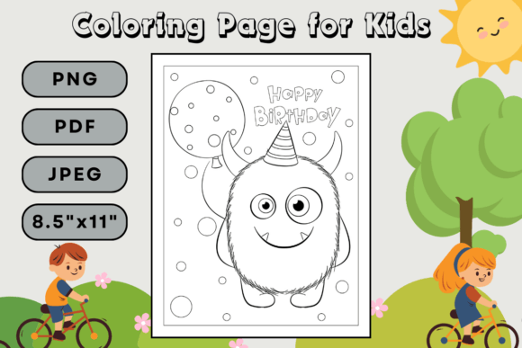 Funny Alien Coloring Page for Kids Grafica Pagine e libri da colorare per bambini Di Kingdom of Arts