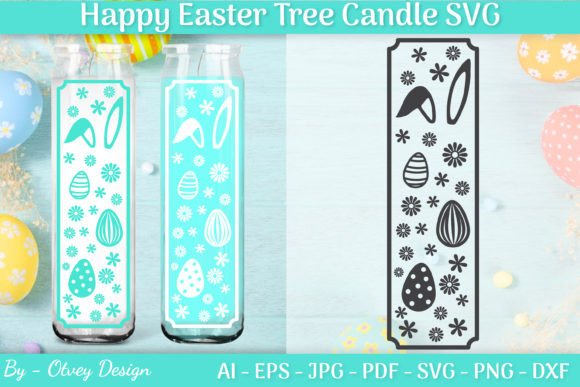 Happy Easter Day Dollar Tree Candle SVG Illustration Modèles Graphiques Par Otvey Design