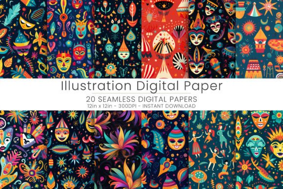 Illustration Digital Paper Graphic Patterns By Mehtap
