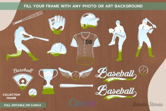 Baseball Collection Canva Frames Grafik Grafik-Vorlagen Von derulostereo