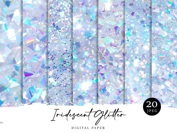 Iridescent Glitter Digital Paper Graphic Backgrounds By DesignScotch