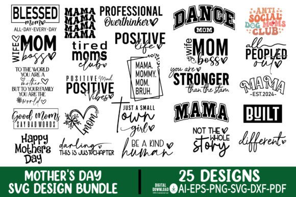Mother's Day SVG Bundle, Mom SVG Bundle Grafik T-shirt Designs Von TheCreativeCraftFiles