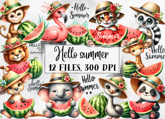 Summer Clipart, Watermelon Clipart Illustration Illustrations Imprimables Par AnetArtStore