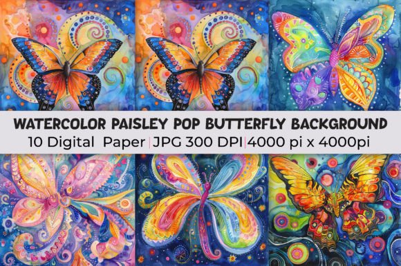 Watercolor Butterfly Art Background Illustration Fonds d'Écran Par mirazooze