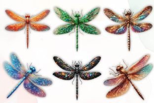 Watercolor Dragon-Fly Clipart Collection Graphic Illustrations By Dreamshop 2