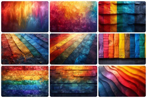 14 Rainbow Themed Backgrounds Graphic AI Graphics By Unbound Creatives