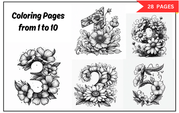 Coloring Pages from 1 to 10 Graphic PreK By Coffee mix