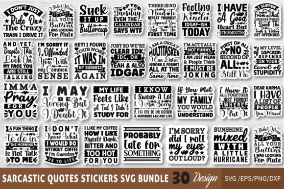 Sarcastic Stickers SVG Bundle Graphic Crafts By DollarSmart