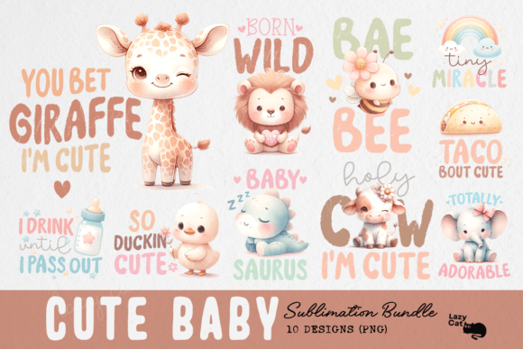 Baby Sublimation Bundle Graphic Crafts By Lazy Cat