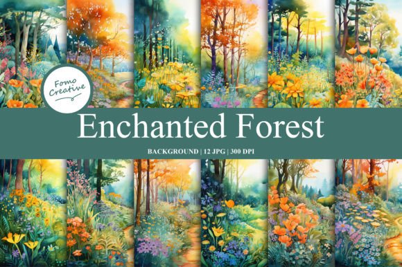 Enchanted Forest Backgrounds Graphic Patterns By Fomo Creative
