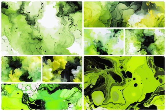 Green and Black Seamless Marbling Graphic AI Graphics By Unbound Creatives