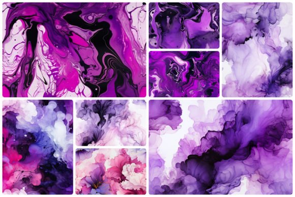 Purple and Black Seamless Wallpaper Gráfico Gráficos IA Por Unbound Creatives