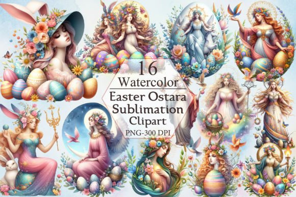 Watercolor Ostara Clipart Sublimation Graphic Illustrations By ArtStory