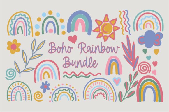 Boho Rainbow Bundle  Graphic Illustrations By irinabarykina.voz1