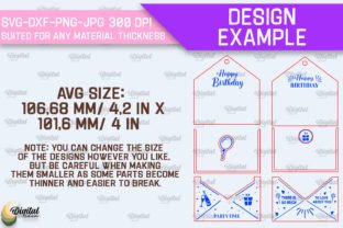 Happy Birthday Gift Card Holder LaserCut Graphic 3D SVG By Digital Idea 2
