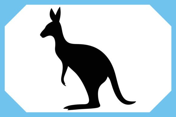 Kangaroo Silhouette 1 Afbeelding Afdrukbare Illustraties Door maream6446bd