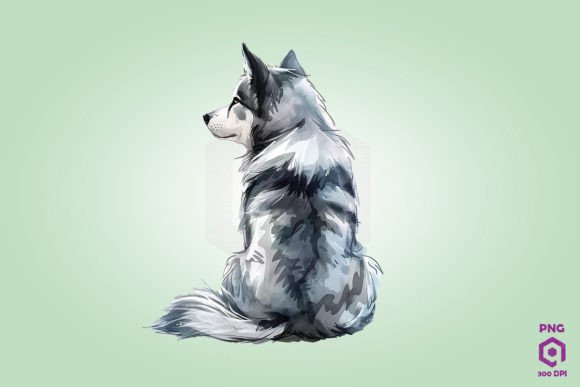 Siberian Husky'S Back Clipart Graphic Illustrations By Quoteer