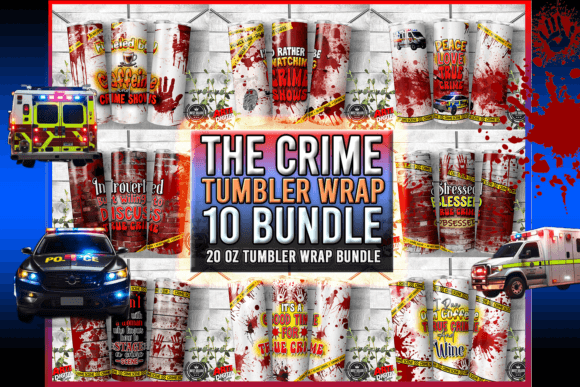 True Crime Tumbler Wrap Bundle Afbeelding Afdruk Sjablonen Door Arte Digital Designs