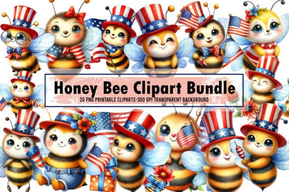 Watercolor Honey Bee Clipart Bundle Graphic Illustrations By Sublimation Artist