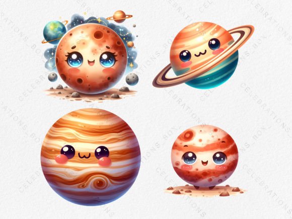 Watercolor Space Planet PNG Clipart Illustration Illustrations Imprimables Par CelebrationsBoxs