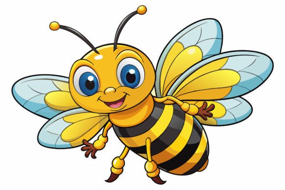 A Cute Smiling Bee Vector Illustration Graphic Illustrations By Radha Rani