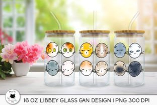 Cute Cat 16 Oz Glass Can Wrap | Cat PNG Gráfico Artesanato Por Ivy’s Creativity House 3