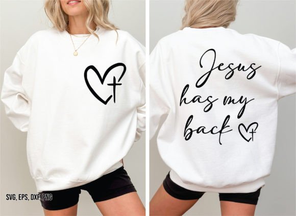 Jesus Has My Back Front and Back SVG,PNG Graphic T-shirt Designs By Nigel Store