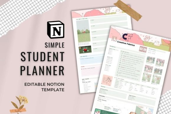 Notion Template Academic Student Planner Graphic Infographics By natifafad