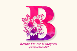 Bertha Flower Monogram Decorative Font By utopiabrand19 1