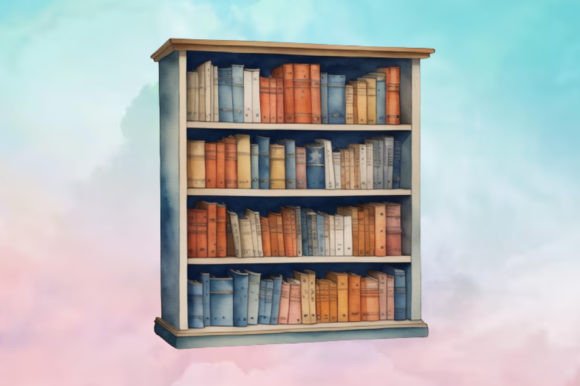 Bookshelf Clipart Graphic Illustrations By Lazy Craft