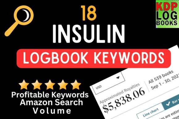 Insulin Logbook Keywords Amazon KDP Graphic KDP Keywords By Nancy's Design Hub