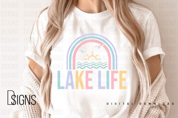 Lake Life Summer Vacation Sublimation Grafica Design di T-shirt Di DSIGNS