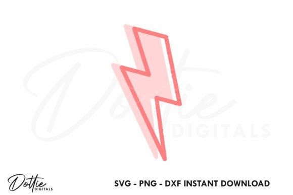 Lightning Bolt SVG PNG DXF Graphic Illustrations By dottiedigitals