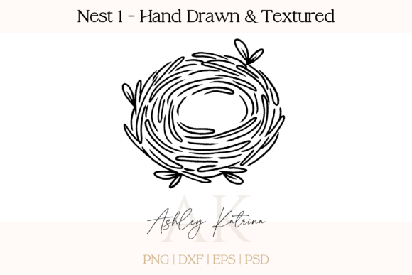 Nest 1 - Hand Drawn & Textured Graphic Illustrations By AshleyKatrina