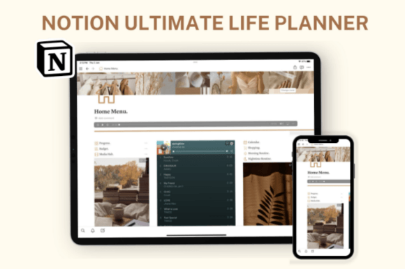 Notion Template, Notion Life Planner Graphic Graphic Templates By ThePlannersDelight