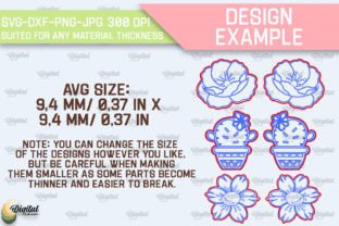Plant Earrings Laser Cut Bundle Graphic 3D SVG By Digital Idea 2
