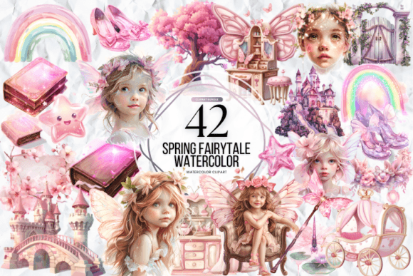 Spring Fairytale Watercolor Clipart Graphic Illustrations By Markicha Art