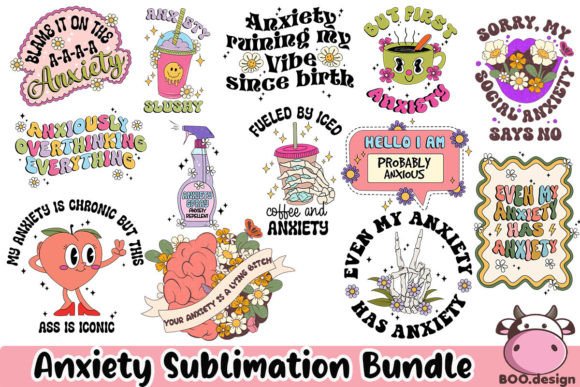 Anxiety PNG Mental Health Bundle Graphic Crafts By BOO.design
