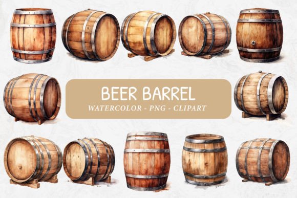 Beer Barrel Graphic Illustrations By Imaginiac