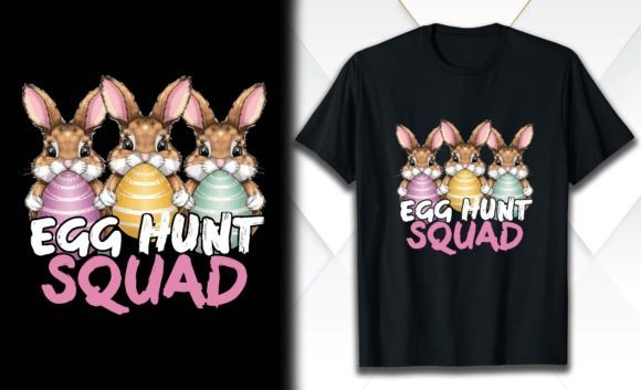 EGG Hunt Squad Easter T-shirt Design Graphic T-shirt Designs By CatchyStore