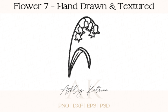Flower 7 - Hand Drawn & Textured Grafica Illustrazioni Stampabili Di AshleyKatrina