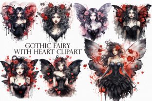 Gothic Fairy with Heart - 24 Clipart Png Graphic AI Transparent PNGs By Mehtap Aybastı 1