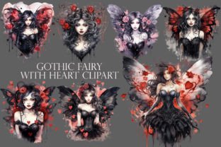 Gothic Fairy with Heart - 24 Clipart Png Graphic AI Transparent PNGs By Mehtap Aybastı 2