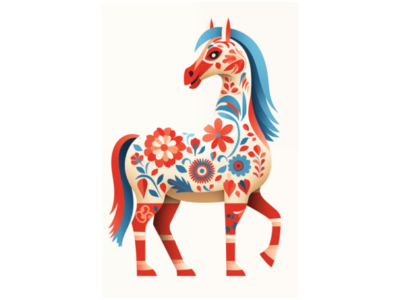 Intricate Details of Dala Horse Art #5 Graphic AI Graphics By Anuchartl