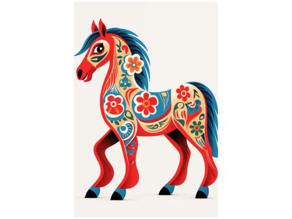 Intricate Details of Dala Horse Art #6 Gráfico Gráficos IA Por Anuchartl