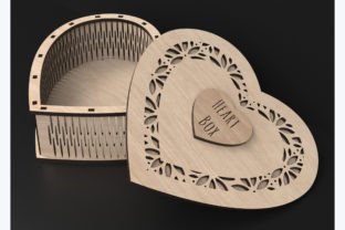 Laser Cut Heart Shaped Box Svg Files Grafik 3D SVG Von ThemeXDigital 3