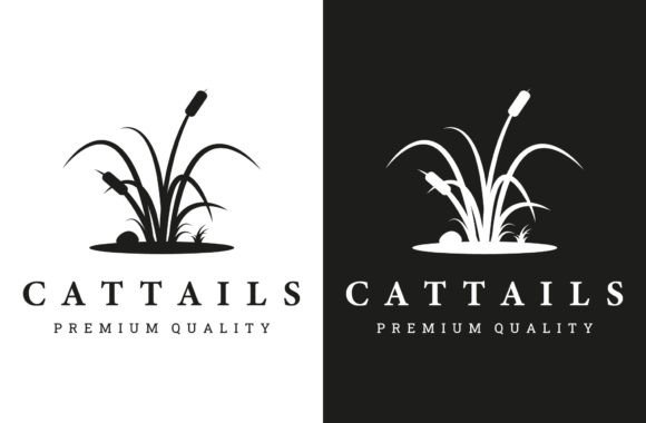 Cattails Grass Logo Vector Gráfico Logotipos Por rojafaizm